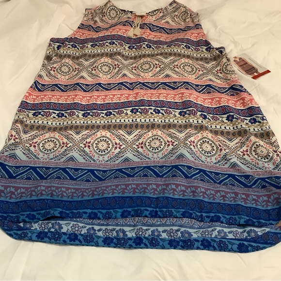 Beach Lunch Lounger Dresses & Skirts - Sleeveless Boho Beach Dress New Stripe & Geometric Print Dress